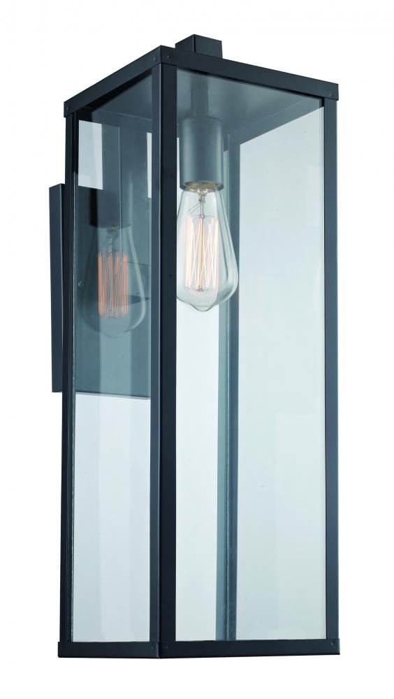 1LT WALL LANTERN-DOWN-LG-BK